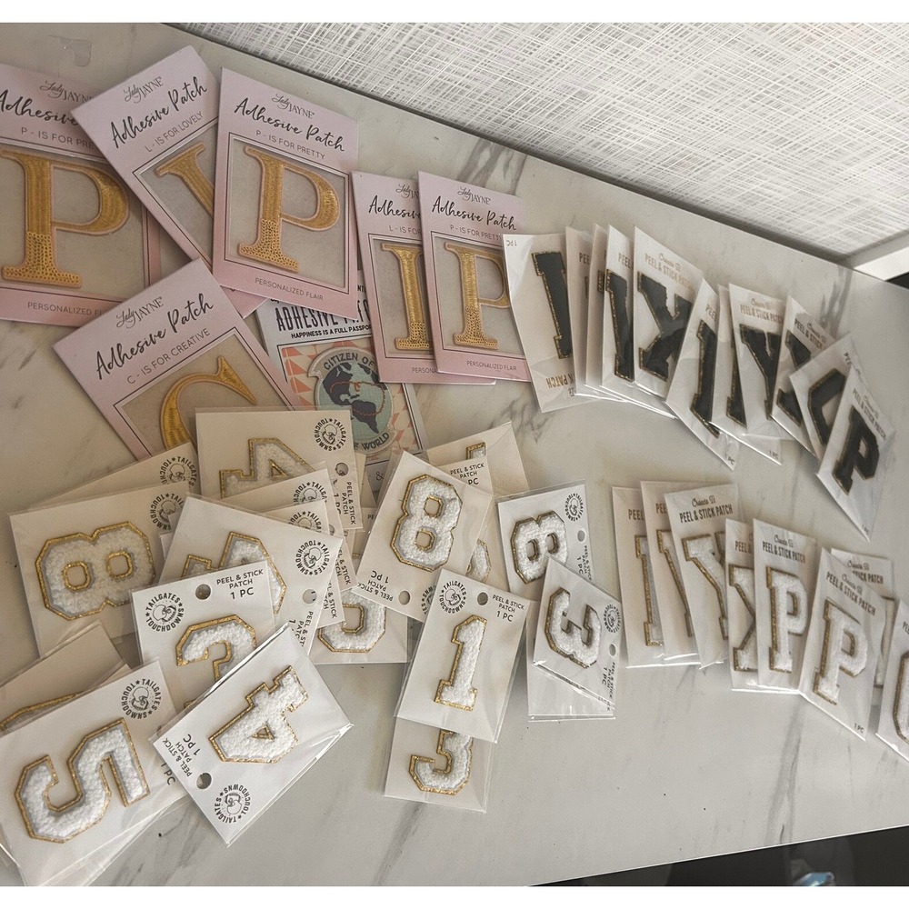 Fabric Decorative Peel & Stick Letters‎ & Numbers Lot of 53 Puffy 2" & 3" New! - Picture 2 of 7
